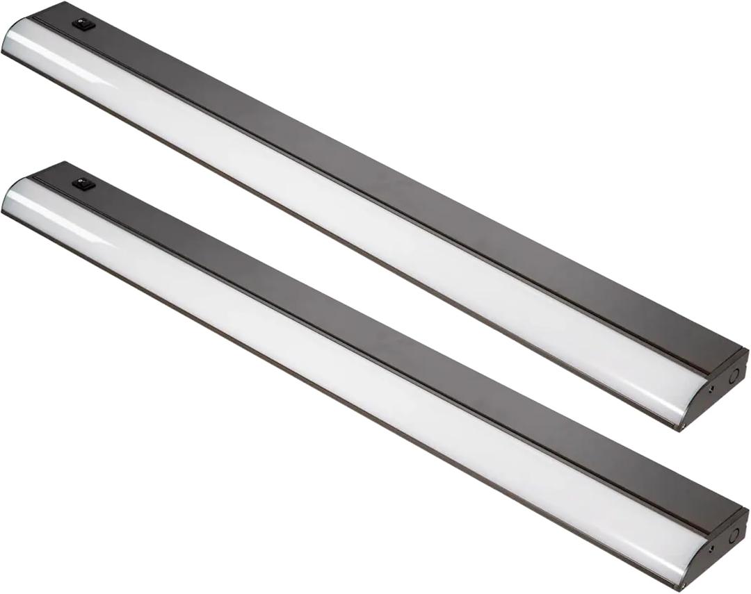 American Lighting LED Undercabinet Light, 32 Inch Kitchen Cabinet Task Fixture, 120V AC, 3000K, 90 CRI, 1160 Lumens, 20W, Dimmable, Dark Bronze, Energy Star Title 24, LUC2-32-30-DB (2 Pack)