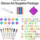 House Design Double-Sided Magnetic Drawing Board w/Detachable Roller and Bi-Storage Frame Holder for Kids, Extra Large Art Easel for Toddlers Boys and Girls Gift (Wall Mountable)