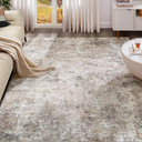 UERMEI 8x10 Area Rug Living Room Rugs - Washable Neutral Modern Abstract Soft Thin Large Rug Indoor Floor No Slip Rug Carpet for Bedroom Under Dining Table Home Office Decor - Brown Grey