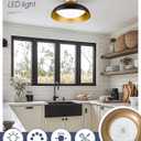 kudos Flush Mount Ceiling Light, 16-inch LED Ceiling Light Fixture, Black and Gold Finish, 24W 2400lm Light Fixtures for Living Room, Kitchen, Bedroom, Hallway, 5CCT Adjustable, KDCL02-BK