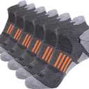 JOYNE Men's 6 Pack Athletic No Show Performance Comfort Cushioned Low Cut Running Tab Socks,Black,Sock Size:10-13