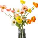 6 Pcs Silk Artificial Poppy Faux Poppy Spring Flowers for Home Kitchen Wedding Decorations Floral Arrangement Table Centerpieces Vase Bouquet (Mixed Colors)