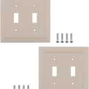 2 x Pack of 2 Wall Plate Outlet Switch Covers by SleekLighting | Classic Ivory Beadboard Wall plates| Variety of Styles: Rocker/Receptacle/Toggle / & Combo | Size: (2 Toggle)
