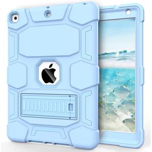 CCMAO for iPad 9th Generation Case, iPad 8th 7th Generation Case, iPad 10.2 Inch 2021/2020/2019 Case, Heavy Duty Rugged Shockproof Protective Cover with Kickstand, Light Blue