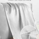 Mulberry Silk Pillowcase for Hair and Skin, SGMSILK 22 Momme Natural Silk Pillow Cases with Zipper, 6A Soft and Smooth Single Sided Pure Silk Pillow Cover (Light Gray, Queen 20"x30")