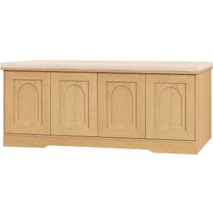 Shoe Storage Bench with Cushion, Door, Natural 47.2" LX17.7 H
Entryway Bench, 2-Tier Cabinet Bench, Widened Cubby, Fully Adjustable Shelves for Boots, Easy Assembly, Farmhouse, Bedroom