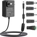 12V 2A AC Adapter Power Supply with Switch UL Listed, 100-240V AC to DC 12VDC Power Cord Transformer Charger fit for 12Volts 2.0A 2000mA 1.5a 1500mA 1.0A 1000mA 0.5a 500mA 0.1A-2.0A.