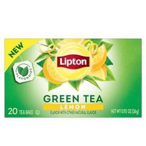 Lipton Lemon Green Tea Bags, Flavored, Unsweetened Teabags for Hot Tea or Iced Tea with Caffeine and Flavonoids, 120 Total Tea Bags (20ct - Pack of 6)