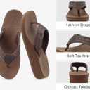 COFACE Flip Flops for Women with Comfortable Arch Support Ladies Fashion Lightweight Wedge Flip Flops Summer Soft Cushion Platform Thong Sandals for Beach (Brown)