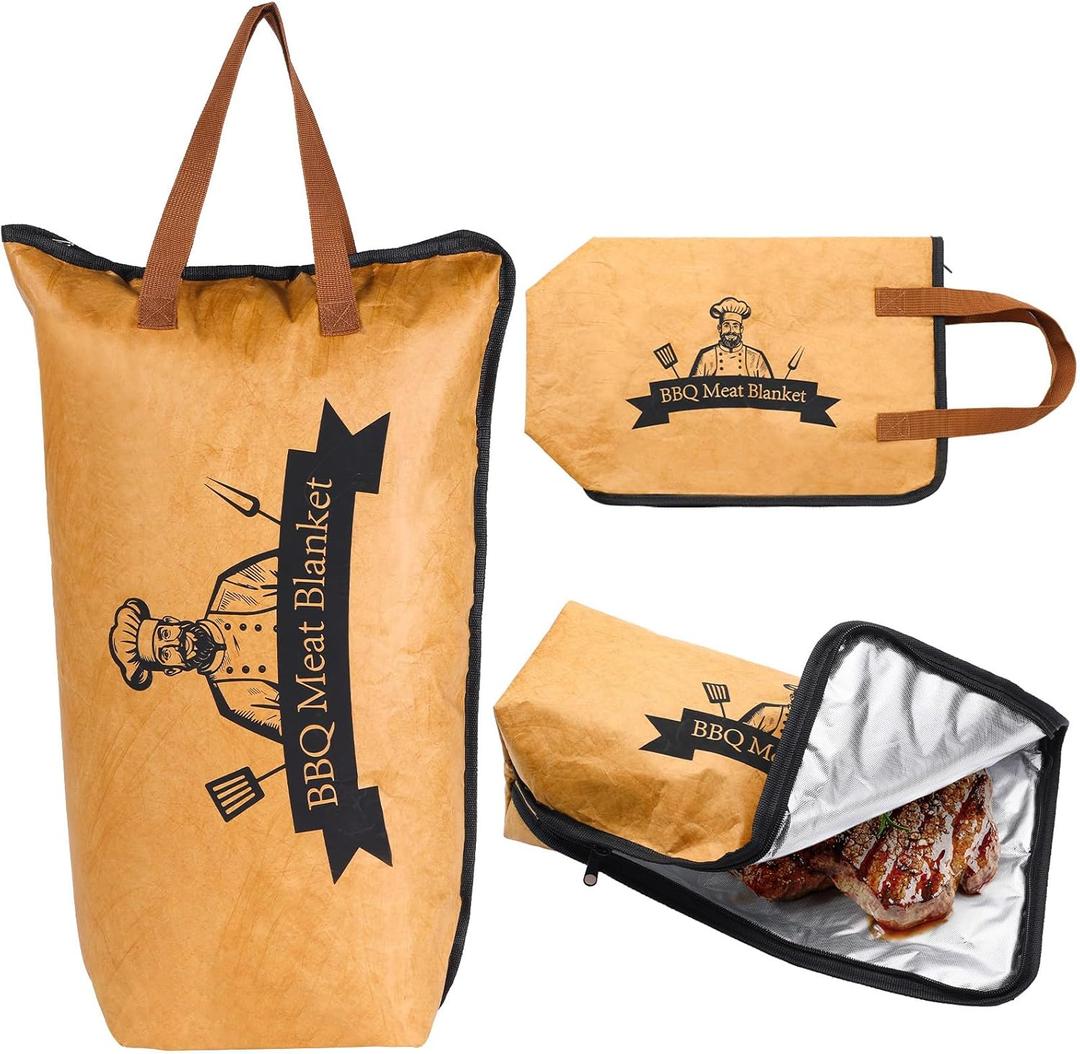 BBQ Blanket for Resting Meat - Insulated Bag for Juicy Results, Large Capacity, Robust Zipper Closure - Barbeque Blanket, Pack of 2