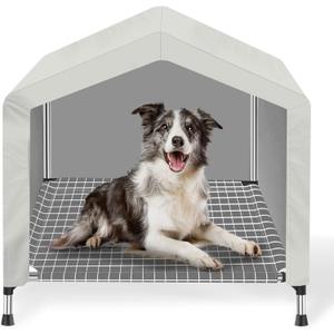 Elevated Dog House for Outdoor or Indoor - Waterproof Dog Tent Cat House, Dog Sunshade Tent, Pet House with Removable Cover, Suitable for Medium Cats Dogs