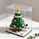 SVENJBB Large Display Case for Dolls, 13x13x16 Inch Acrylic Box for Trophy and Figures, Clear Acrylic Display Cases with Matte Black Base for Collection Protection and Storage