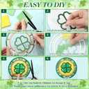 2 x Feifeiya 24 Sets St. Patrick's Day Suncatchers Craft Kit for Kids DIY Shamrock Tissue Paper Sign Art Craft Kit Gift for Irish Saint Patrick Classroom Game Activities March Holiday Party Decor