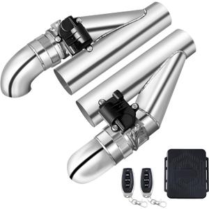 3 Inch Electric Exhaust Cutout with Elbow Valved Muffler Valvetronic Exhaust Valve Kit (2 pcs)