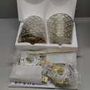 Rayspan Crystal Battery Operated Wall Sconces Set of 2, Gold Rechargeable Wireless Wall Sconce Lights for Home Decor, Dimmable 12 RGB and 3CCT Wall Lamps with Remote for Living Room Bedroom Hallway