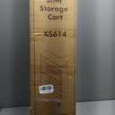 TEAMIX Wood 4-Tier Slim Rolling Storage Cart, 7.9"W, 24.8"D, 36.7"H, White