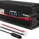 1500W Power Inverter 12V to 110V/120V Car Charger Converter with LCD Display, 3.1A Dual USB Ports 2 AC Outlets Car Adapter, Cigarette Lighter for Truck Vehicle Black
