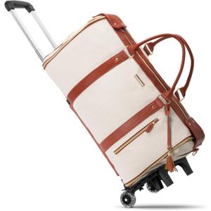 LUHXE Travel Convertible Carry On Garment Roller Bag with Shoe Pouch & Detachable Shoulder Strap – Snow