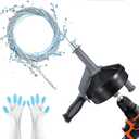 Drain Auger, Clog Remover with Drill Adapter, 25 Feet Flexible Plumbing Snake Use Manually or Powered for Kitchen,Bathrom and Shower Sink, Comes with Gloves(Gray)