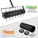 Rolling Lawn Aerator Roller with 42 Reinforced Steel Spikes, Heavy Duty Manual Lawn & Yard Aerator Tool, Pre-Assembled Push Grass Aerator with Adjustable Handle for Garden Soil