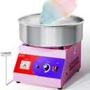 Cotton Candy Machine - Cotton Candy Machine Commercial w/ 15 inch Stainless Steel Bowl, Sugar Scoop, Cotton Candy Maker for Home, Party, 1000W Hard Candy Cotton Candy Maker for Birthday