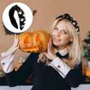 xieketn Black Halloween Headbands for Women, Fashion Ghost Halloween Accessories, Top Knotted Headbands for Women, Black Headband with Alloy Rhinestone Embellishment Spooky Party Hair Accessory