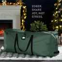 ZOBER 600D Oxford Fabric Large Christmas Tree Storage Bag - Fits 9 Ft Artificial Trees - Tear Proof Waterproof Christmas Tree Bag For Storage Box For Xmas - Strong, Durable Handles - Card Slot - Green