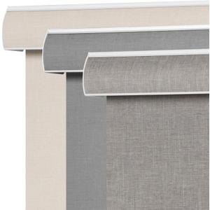 SEEYE Blackout Roller Shades for Windows, Cordless, Roller Blinds, Linen Fabric Window Blinds, Thermal Insulated Fabric UV Protection, Room Darkening Shades for Home,Office (Line Brown, 28" W x 72" H)