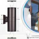 rosykite Outdoor Wall Lights Dusk to Dawn Exterior Lighting Fixtures, ETL Listed Cylinder Up Down Outdoor Porch Light,Modern Outdoor Sconce Lights for House Garage Patio,Bulbs Included
