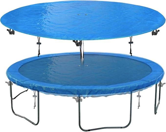 SIHAIAN 14 Ft Winter Trampoline Cover 816 Ft Trampoline Cover, Easy to Install Trampoline Protective Cover, Waterproof Trampoline Covers, AntiUV, Snow, DustProof Trampoline Weather Cover Blue