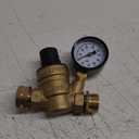 RVGUARD RV Water Pressure Regulator Valve, Brass Lead-Free Adjustable Water Pressure Reducer with Gauge and Inlet Screen Filter for RV Camper Travel Trailer