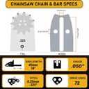 18 Inch Chainsaw Bar and Chain Combo .325" Pitch .050" Gauge, 72 Drive Links Replacement Husqvarna 435, 440, 545, 345, 350, 51, 55 RANCHER, 550XP, Fits Oregon M72 584408 36892(3 chains + 1 bar)