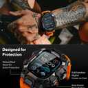 ULTIMAL Rugged Case with Band for Apple Watch 49mm,Compatible with Apple Watch Ultra 3/2/1, Military Grade Shockproof Bumper Cover for iWatch Tactical Band Men (49mm,Orange)
