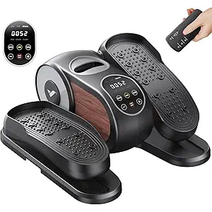 MERACH Under Desk Elliptical Machine, Leg Exerciser While Sitting for Seniors with 12-Speeds & Remote Control, Quiet Portable Electric Seated Pedal Exerciser Machine for Home Office