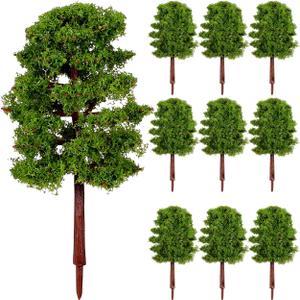 SHINEOFI 20Pcs Model Trees for Diorama, Miniature Plastic Trees for Crafts, Architecture Scenery, Train Railway Landscape, Mixed Green Fake Mini Figurines for Projects