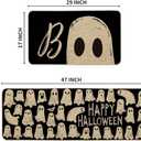 Artoid Mode Boo Ghosts Bat Happy Halloween Kitchen Mats Set of 2, Low-Profile Home Decor Kitchen Rugs for Floor - 17x29 and 17x47 Inch