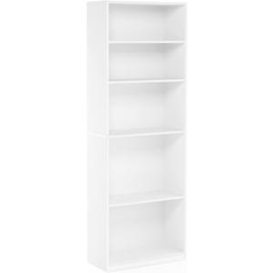 FURINNO JAYA Simply Home 5-Shelf Bookcase, 5-Tier, White
