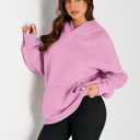 Trendy Queen Womens Oversized Hoodies Fleece Sweatshirts Fall Fashion Pullover Sweaters Winter Clothes (Pink, XL)