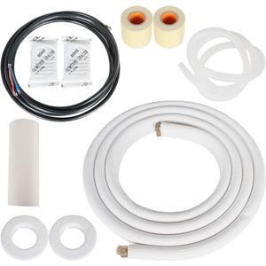 16FT Air Conditioning Cooling Connection Hose 3/8 Inch and 5/8 Inch Mini Split Line Set Fit for Mini Split Air Conditioner