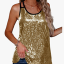 Zeagoo Women's Sleeveless Sequin Top Sparkle Glitter Top Shimmer Camisole Vest Tank Tops S
