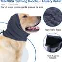 SUNFURA Dog Calming Hoodie, No Shake Ear Wraps for Dogs Anxiety Relief, Pet Ear Cover Muffs Noise Protection for Firework, Grooming, Force Drying, Pet Neck Warmer for Noise Cancelling, Grey M