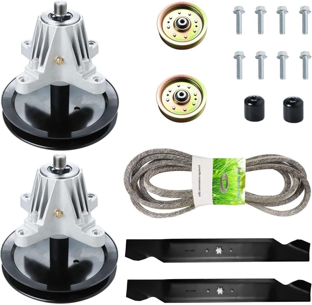 Mower Rebuild Kit for Cub Cadet 46" Deck LTX1045 LTX1046 LTX1046VT, Replaces for Spindle 618-04865, Idler Pulley 753-08171 956-04129, Blades 942-04244, 103" Belt 954-04219