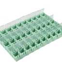 50pcs/Set Green SMT SMD Container Box, Electronic Components Parts Storage Case with Transparent Lid, Mini Component Assortment Storage Box, Tool Organizers