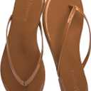 FUNKYMONKEY Flip Flops for Women, Recovery Sandals with Comfortable Plantar Fasciitis Arch Support (Brown)