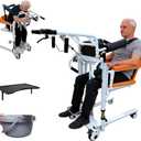 Patient Lift Transfer Chair for Home, Hydraulic Patient Lift Chair with Adjustable Height & 180 Open Design - Home Care Mobility Transfer Chair for Elderly Adults, 330 lb Capacity