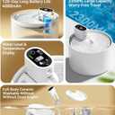 Cordless Ceramic Cat Water Fountain 78oz/2.3L with 7 Filter Automatic Super Silent Intelligent Sensor Cordless Pet Drinking Dispenser 4000mAh Battery Dog Water Bowl Dispenser - for Pets (Pink)