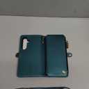 Defencase for Galaxy S25 Magnetic Wallet Case Compatible with Magsafe with RFID Blocking Zipper & Card Holder for Women Men, PU Leather Detachable Phone Case for Samsung Galaxy S25 6.2", Blue Green