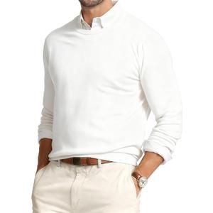 JMIERR Men's Wool Blend Sweaters Classic Crew Neck Casual Old Money Fall Sweaters