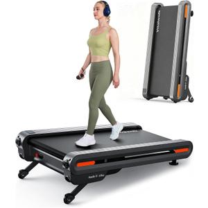 Walking Pad Treadmill with Auto Incline, Vitalwalk Wide Full Deck, 400lbs/350lbs Capacity, Portable Under Desk Treadmills for Home Office, 3.0HP Brushless, Vertical Space-Saving, Ambient Light, APP (Apollo 11 Ultra - 12% Auto)