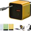 Retractable USB C Charger for iPhone 17,Scalable 80W Max Fast Charging Wall Plug,80W Retractable Phone Charger Plug with Retractable Cable for iPhone 17 Pro Max/16/15,Galaxy S25,Pixel 10,iPad,MacBook (Yellow)